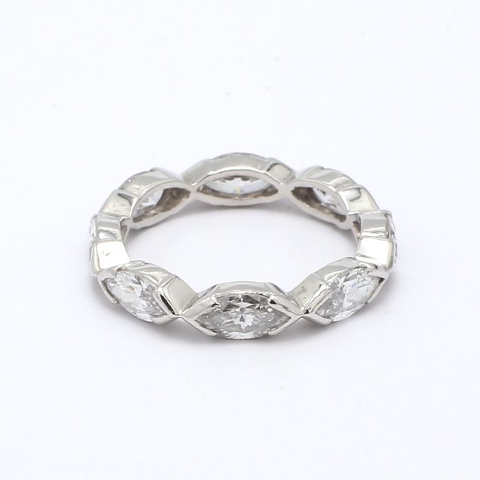 14K White Gold Marquise Diamond Eternity Band, 2.50 ct tw
