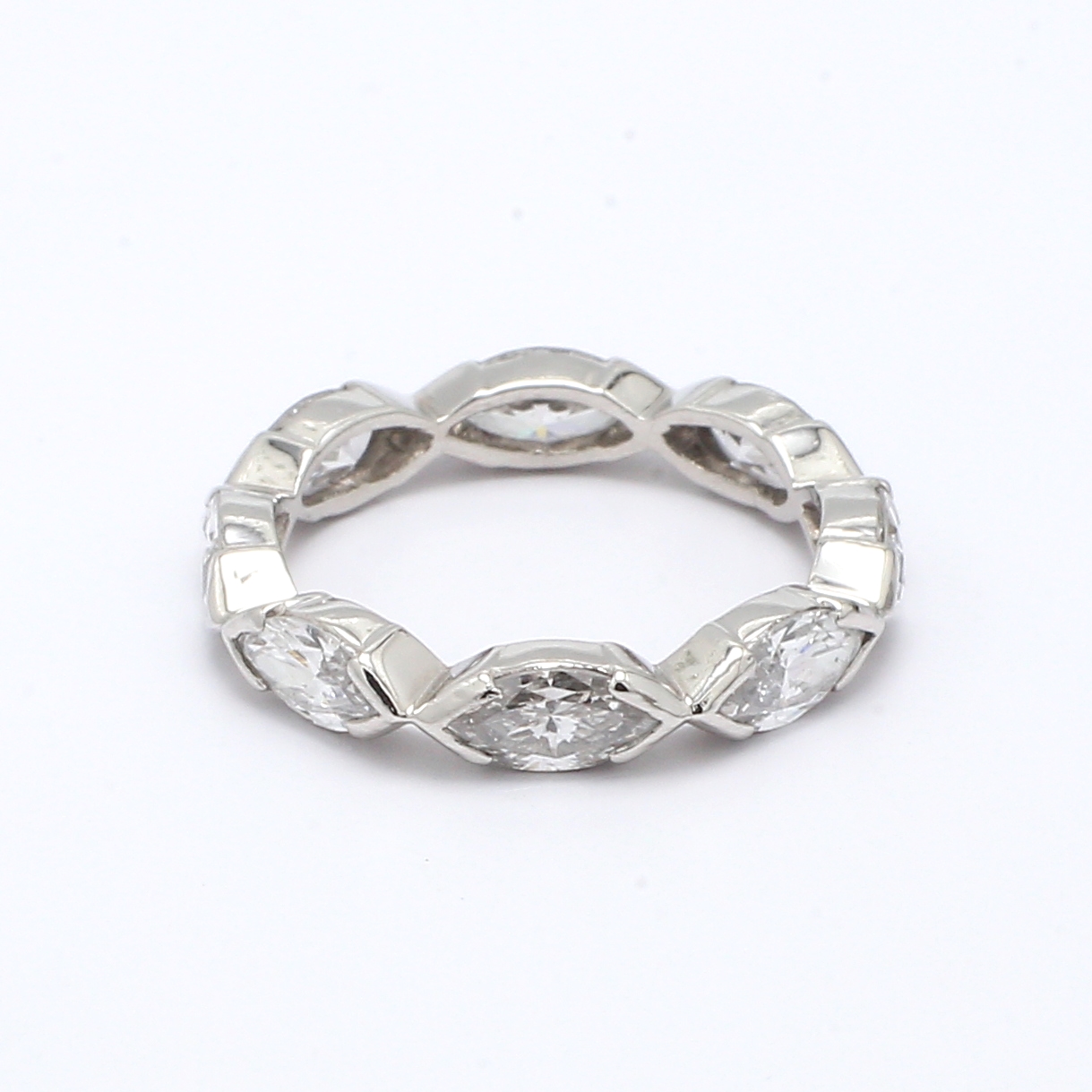 14K White Gold Marquise Diamond Eternity Band, 2.50 ct tw