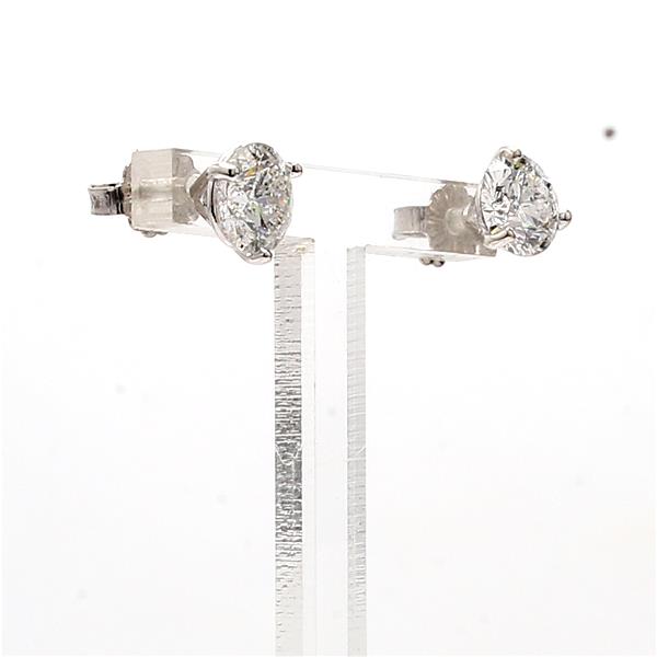 14K White Gold Martini-Set Round Diamond Stud Earrings, 2.33 ct tw – view 2