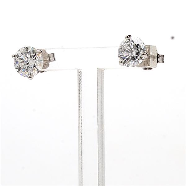 14K White Gold Martini-Set Round Diamond Stud Earrings, 2.33 ct tw – view 3