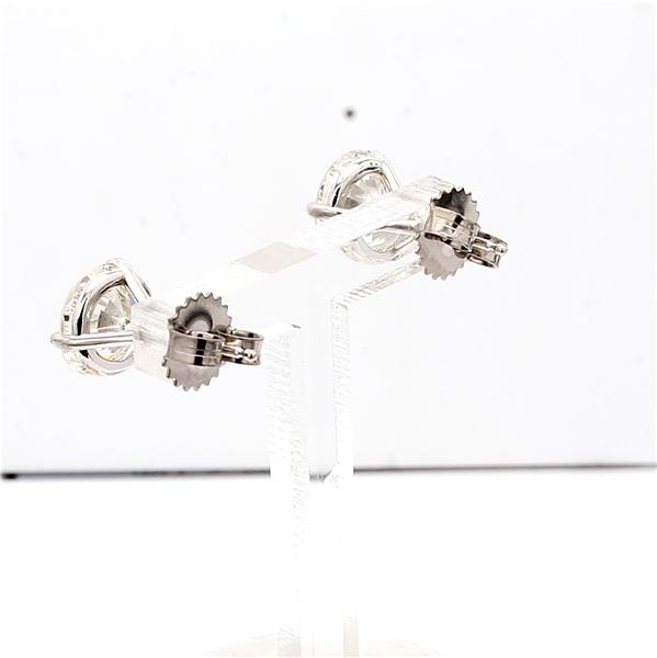 14K White Gold Martini-Set Round Diamond Stud Earrings, 3.09 ct tw – view 2