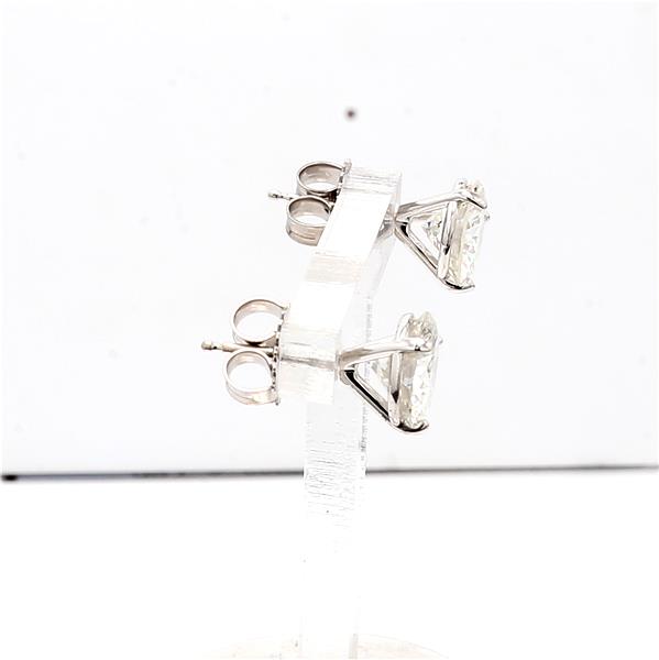 14K White Gold Martini-Set Round Diamond Stud Earrings, 3.09 ct tw – view 4