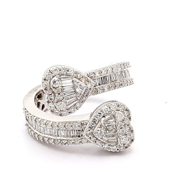 14K White Gold Mixed-Shape Diamond Fashion Ring, 1.45 ct tw
