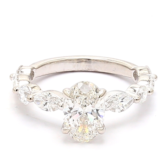 14K White Gold Mixed-Shape Diamond Ring, 1.10 ct tw