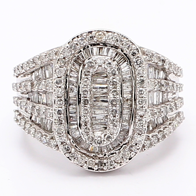 14K White Gold Mixed-Shape Diamond Ring, 3.61 ct tw