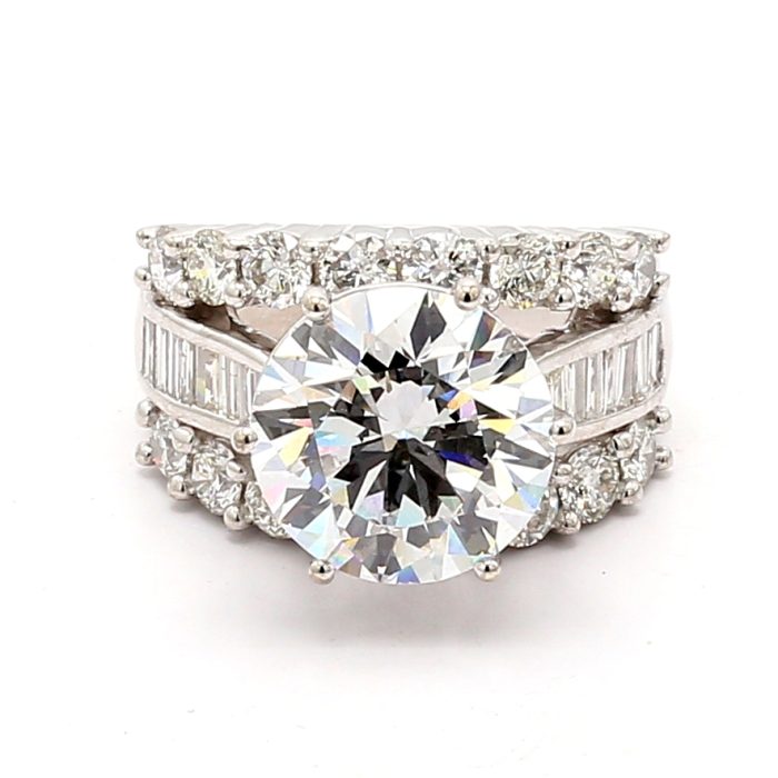 14K White Gold Mixed-Shape Diamond Semi-Mount, 3.01 ct tw