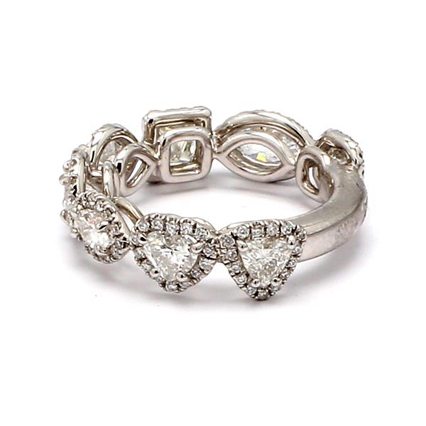 14K White Gold Mixed-Shape Diamond Three-Quarter Band, 2.71 ct tw – view 3