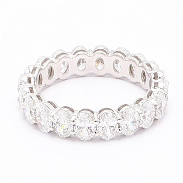 14K White Gold Oval Diamond Eternity Band, 3.20 ct tw