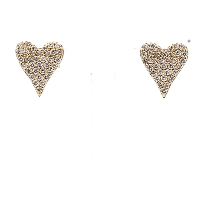 14K White Gold Pavé Diamond Earrings, 0.61 ct tw