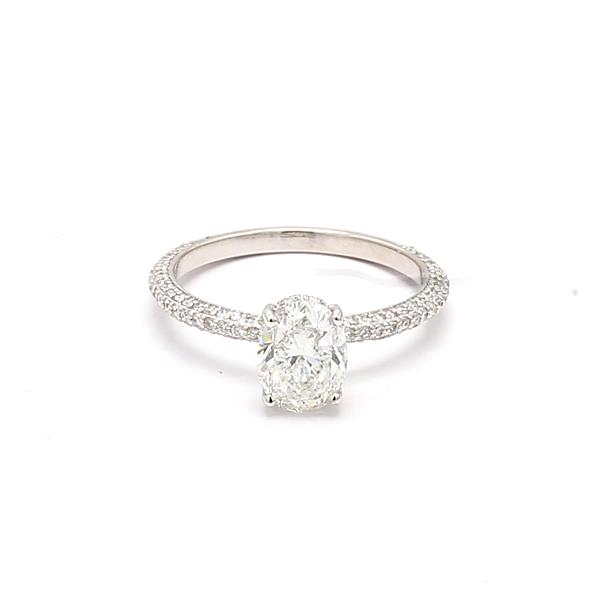 14K White Gold Pavé Diamond Semi-Mount, 0.46 ct tw