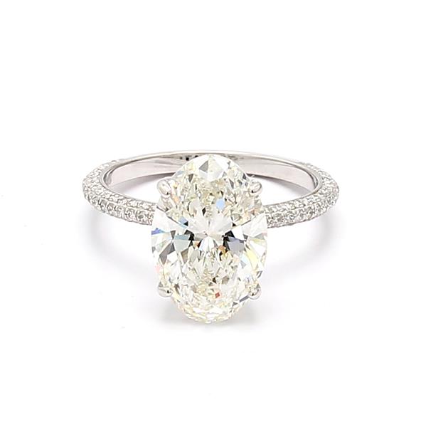 14K White Gold Pavé Diamond Semi-Mount, 0.48 ct tw