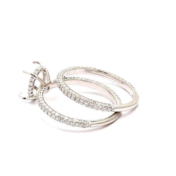 14K White Gold Pavé Diamond Wedding Set, 1.12 ct tw – view 3
