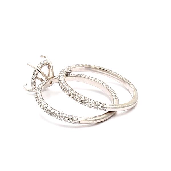 14K White Gold Pavé Diamond Wedding Set, 1.12 ct tw – view 4