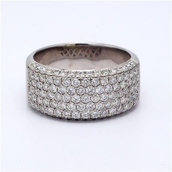 14K White Gold Pavé Half-Way Diamond Band, 2.00 ct tw