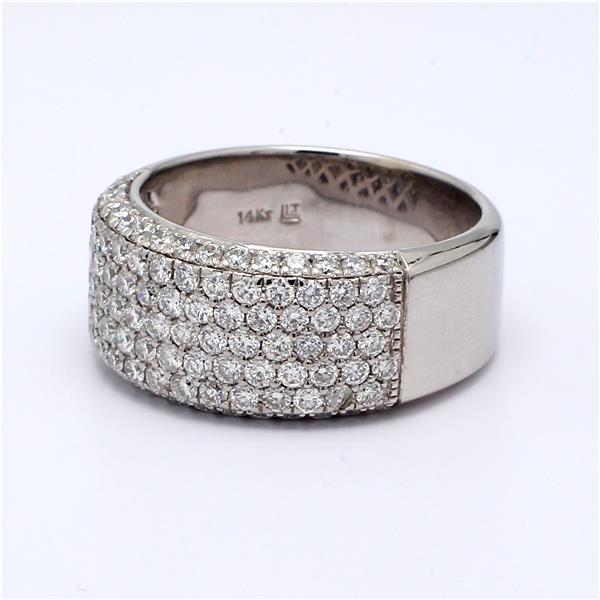 14K White Gold Pavé Half-Way Diamond Band, 2.00 ct tw – view 2