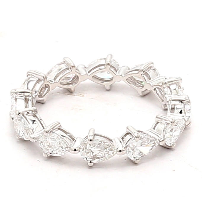 14K White Gold Pear Diamond Eternity Band, 2.22 ct tw