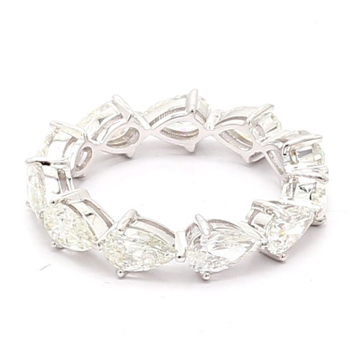 14K White Gold Pear-Shaped Diamond Eternity Band, 3.29 ct tw