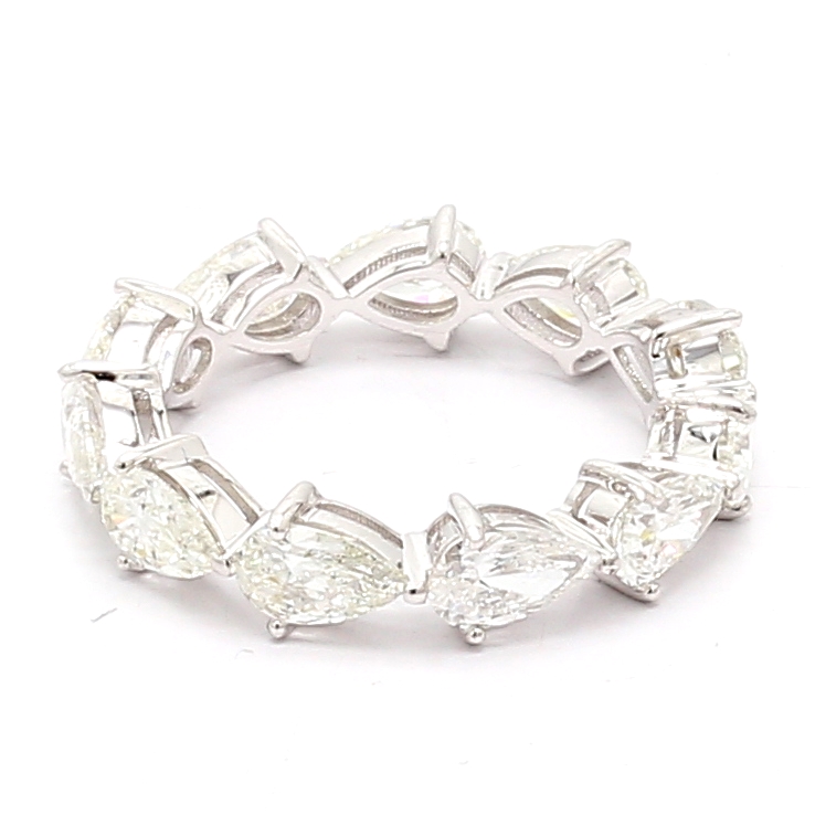 14K White Gold Pear-Shaped Diamond Eternity Band, 3.29 ct tw