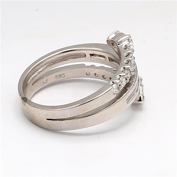 14K White Gold Pear-Shaped Diamond Ring, 1.20 ct tw