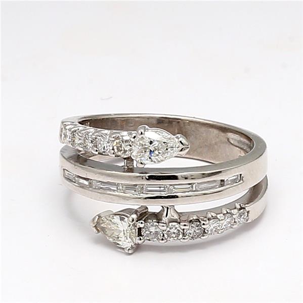 14K White Gold Pear-Shaped Diamond Ring, 1.20 ct tw