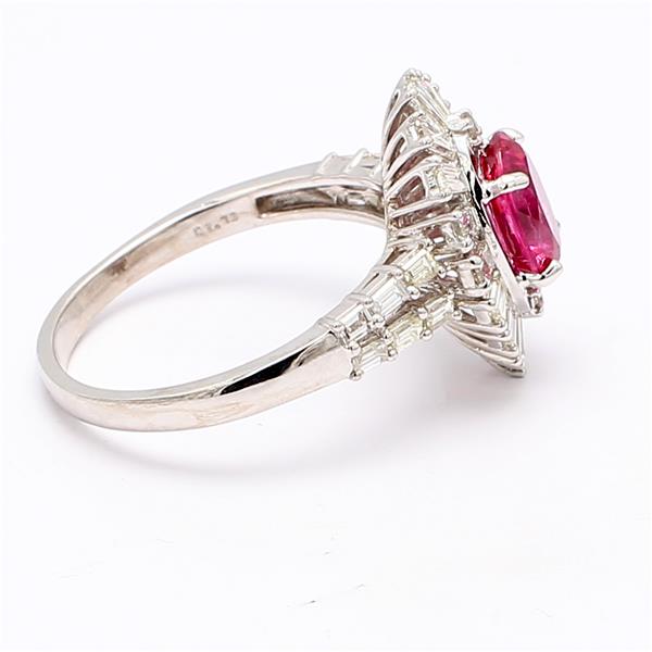 14K White Gold Pink Spinel and Diamond Ring, 1.73 ct tw