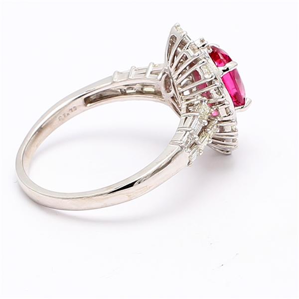 14K White Gold Pink Spinel and Diamond Ring, 1.73 ct tw