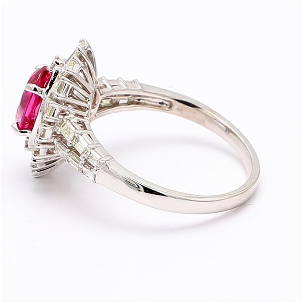 14K White Gold Pink Spinel and Diamond Ring, 1.73 ct tw