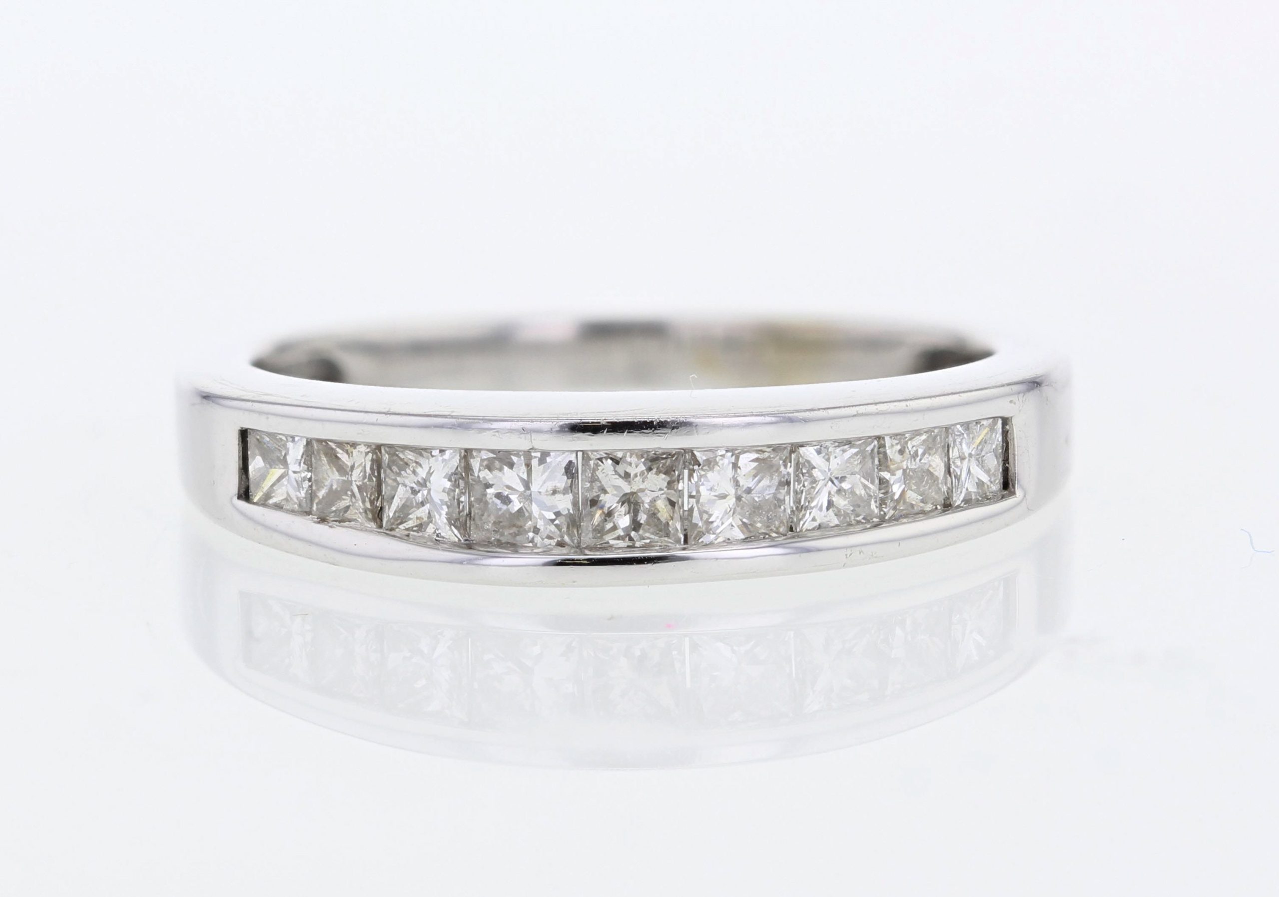 14K White Gold Princess-Cut Diamond Band, 0.70 ct tw