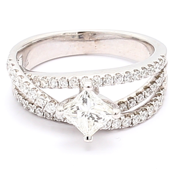 14K White Gold Princess-Cut Diamond Fashion Ring, 1.65 ct tw