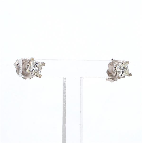 14K White Gold Princess-Cut Diamond Stud Earrings, 0.54 ct tw – view 3