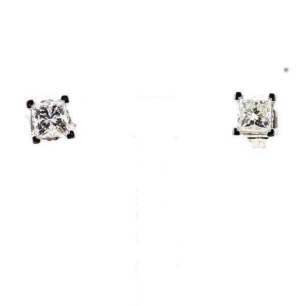 14K White Gold Princess-Cut Diamond Stud Earrings, 0.88 ct tw