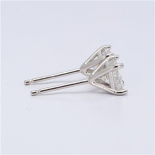 14K White Gold Princess-Cut Diamond Stud Earrings, 1.05 ct tw – view 4