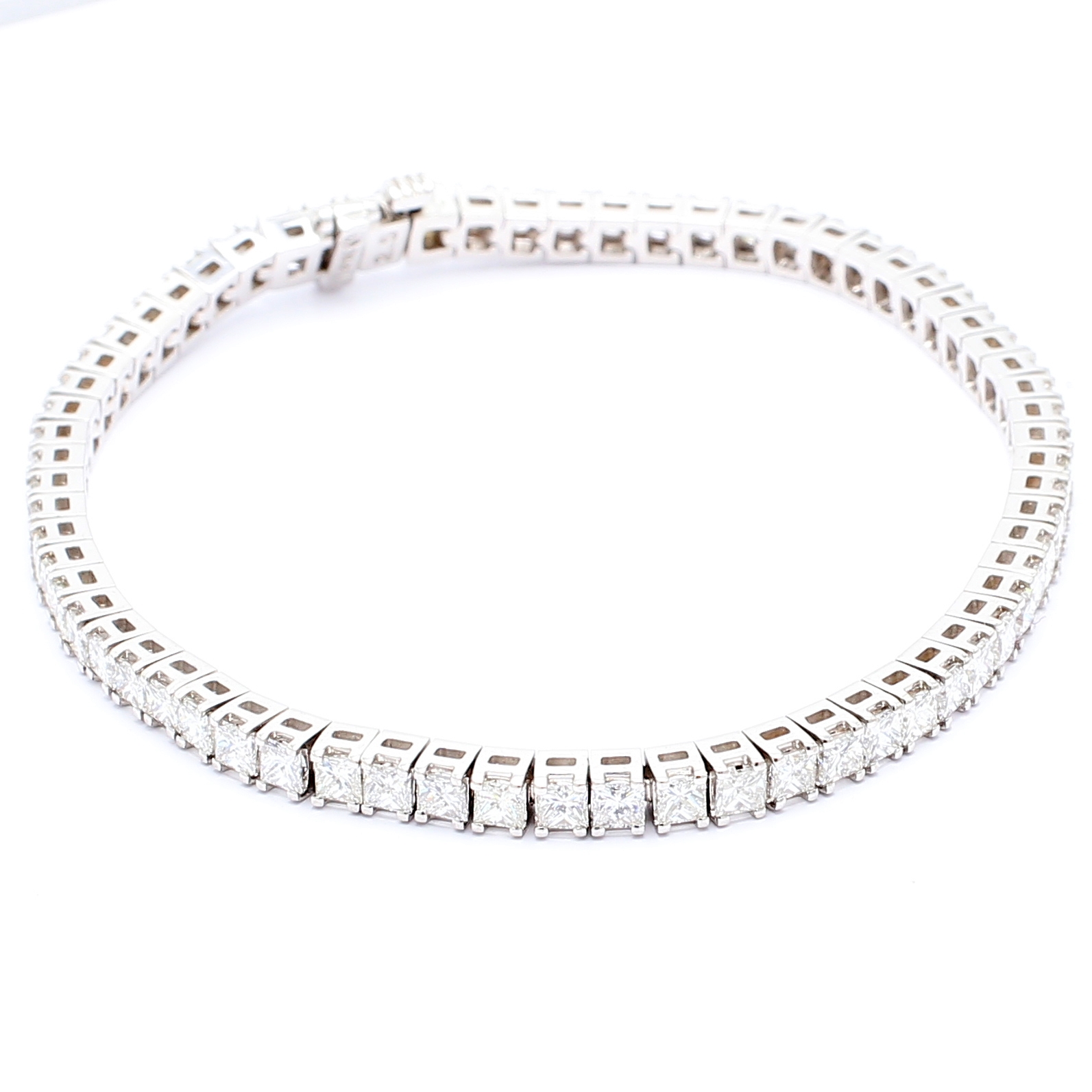 14K White Gold Princess-Cut Diamond Tennis Bracelet, 6.05 ct tw