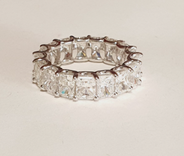 14K White Gold Radiant-Cut Diamond Band, 7.33 ct tw