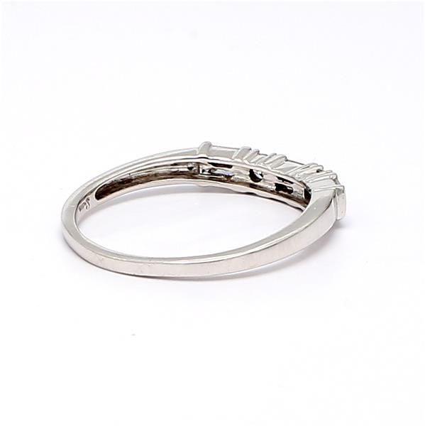 14K White Gold Round and Baguette Diamond Band, 0.50 ct tw – view 2