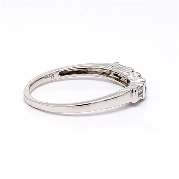 14K White Gold Round and Baguette Diamond Band, 0.50 ct tw – view 4