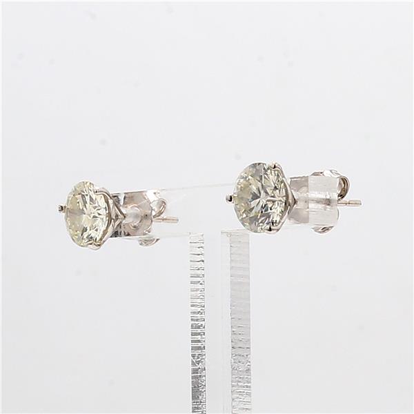 14K White Gold Round Diamond Stud Earrings, 2.32 ct tw – view 2
