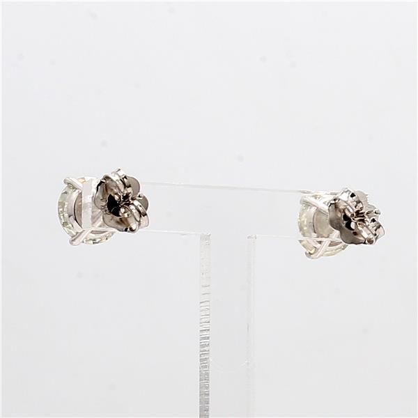 14K White Gold Round Diamond Stud Earrings, 2.32 ct tw – view 3
