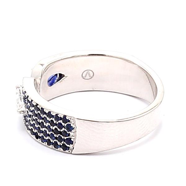 14K White Gold Sapphire and Diamond Ring