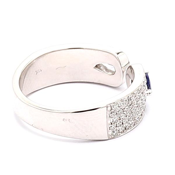 14K White Gold Sapphire and Diamond Ring