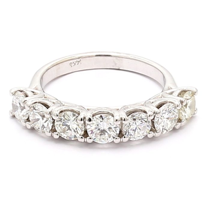 14K White Gold Seven-Stone Diamond Band, 2.13 ct tw