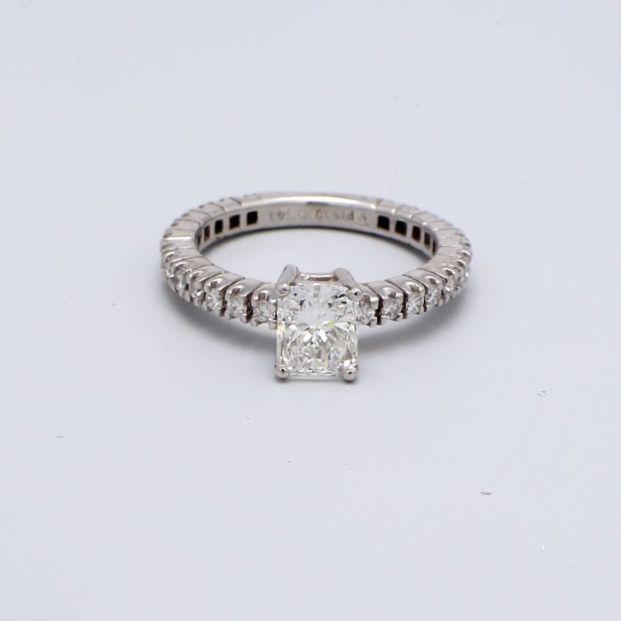 14K White Gold Shared-Prong Diamond Semi-Mount, 0.40 ct tw
