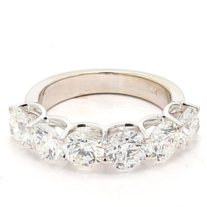14K White Gold Six-Stone Diamond Band, 3.46 ct tw