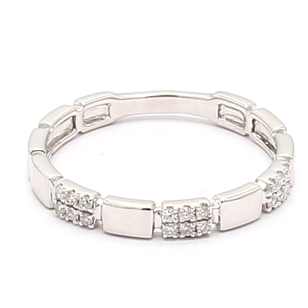 14K White Gold Stackable Diamond Band, 0.18 ct tw