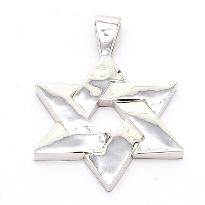 14K White Gold Star of David Pendant
