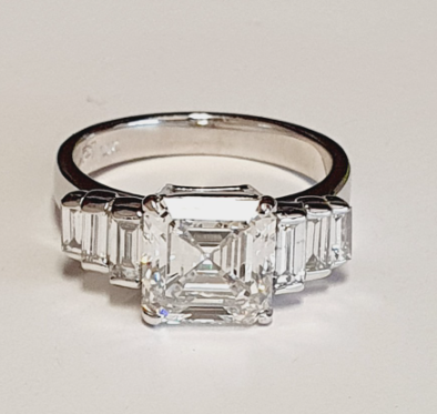 14K White Gold Tapered Baguette Diamond Semi-Mount, 0.72 ct tw