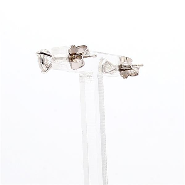 14K White Gold Three-Prong Round Diamond Stud Earrings, 0.81 ct tw – view 3