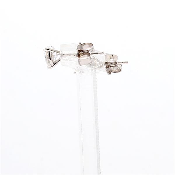 14K White Gold Three-Prong Round Diamond Stud Earrings, 0.81 ct tw – view 4