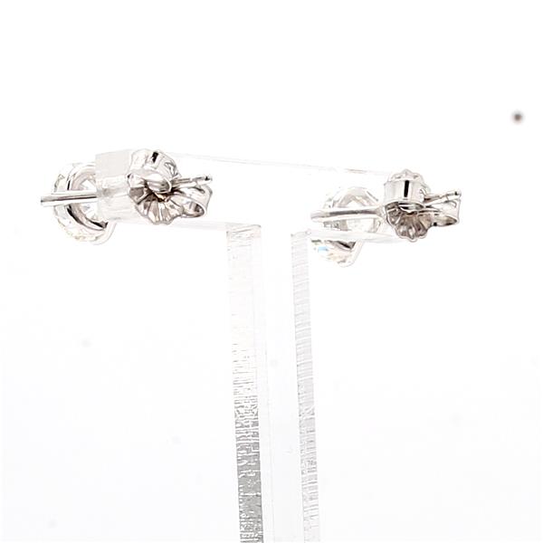 14K White Gold Three-Prong Round Diamond Stud Earrings, 1.44 ct tw – view 2