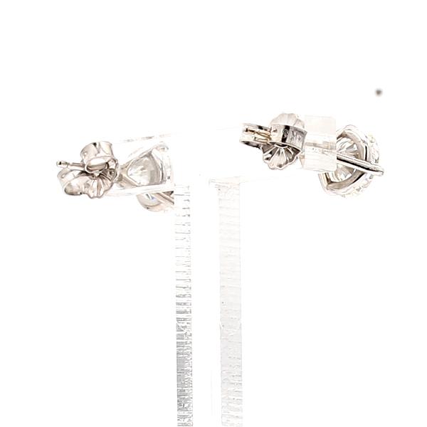 14K White Gold Three-Prong Round Diamond Stud Earrings, 1.72 ct tw – view 2